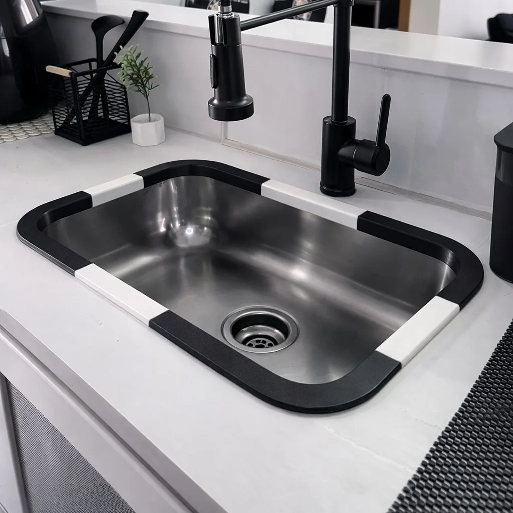 Aplicação real da linha BordaProtect em preto e branco